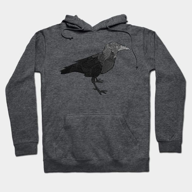 Swirly Raven Hoodie by Slightly Unhinged